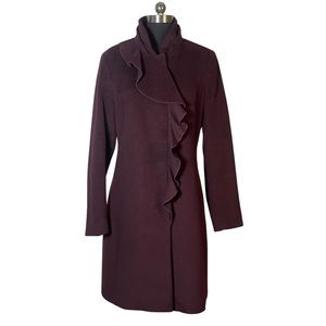 DKNY Eggplant Purple Wool Coat